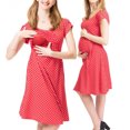 thumbnail image 6 of Taqqpue Womens Maternity Dress Short Sleeve Polka Dot Print Midi Nursing Breastfeeding Dress Casual Mama Pregnancy Dress A-Line Flowy Summer Boho Maternity Dress for Baby Shower Photoshoot, 6 of 8