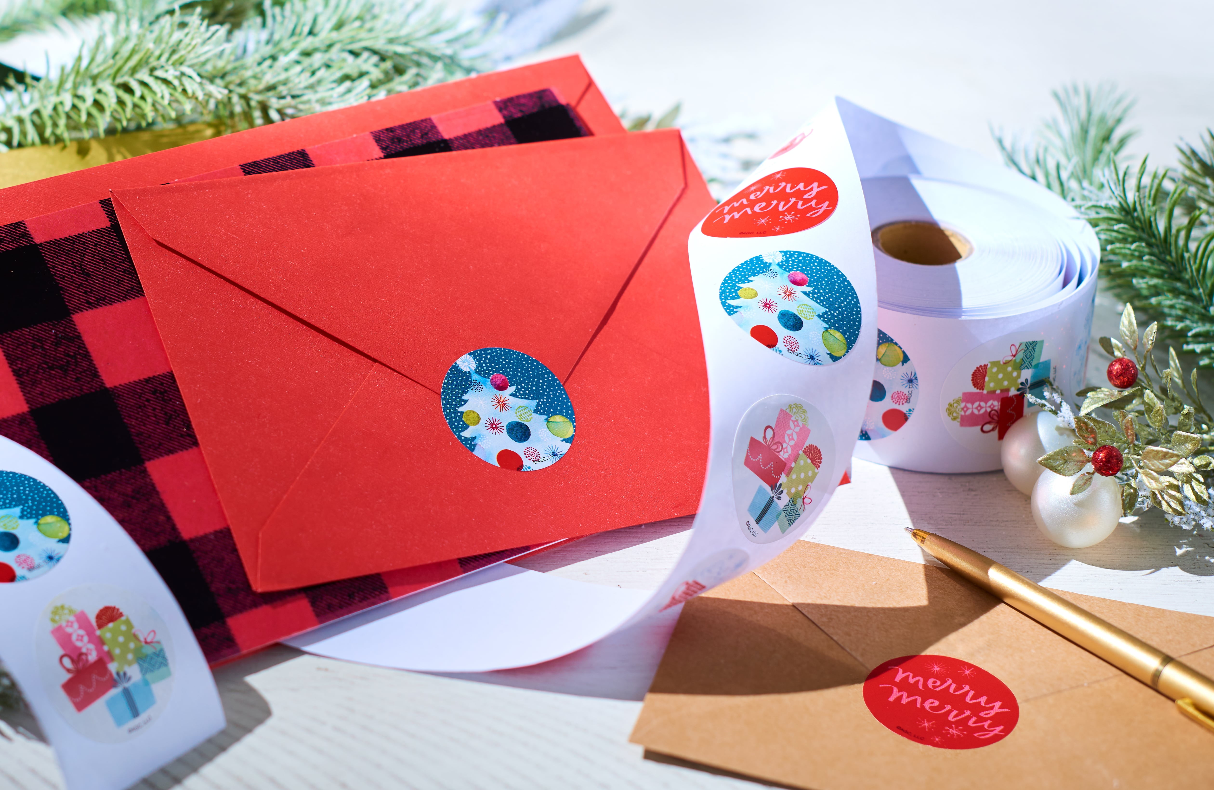 DIY Holiday Envelope Stickers · Crafty Julie