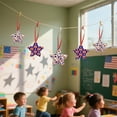 thumbnail image 4 of LHNFT Felt Fabric Stars Hanging Ornament, 12 Pieces Set, 4th of July Patriotic Fabric Star Ornament, Red White Blue Stars Tree Ornaments for Memorial Day Independence Day, 4 of 6