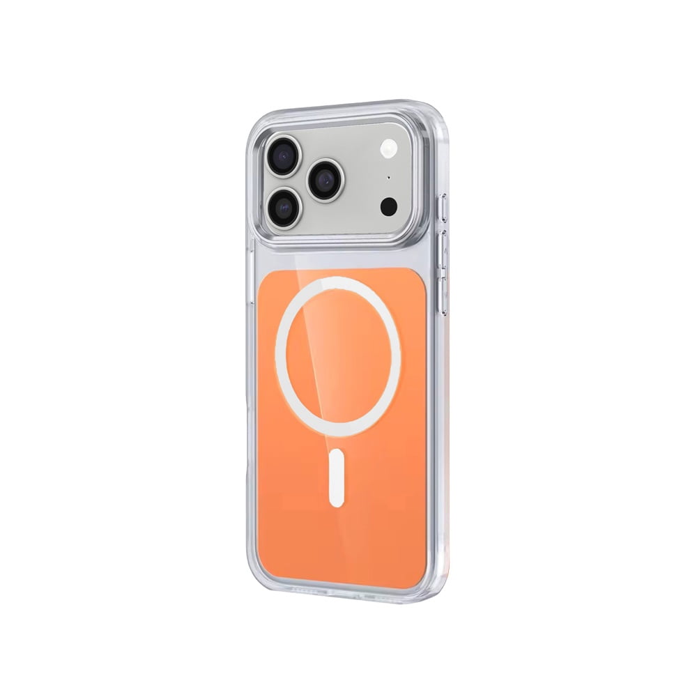 Shock Resistant Transparent MagSafe Case for iPhone 17 Pro Max - Orange