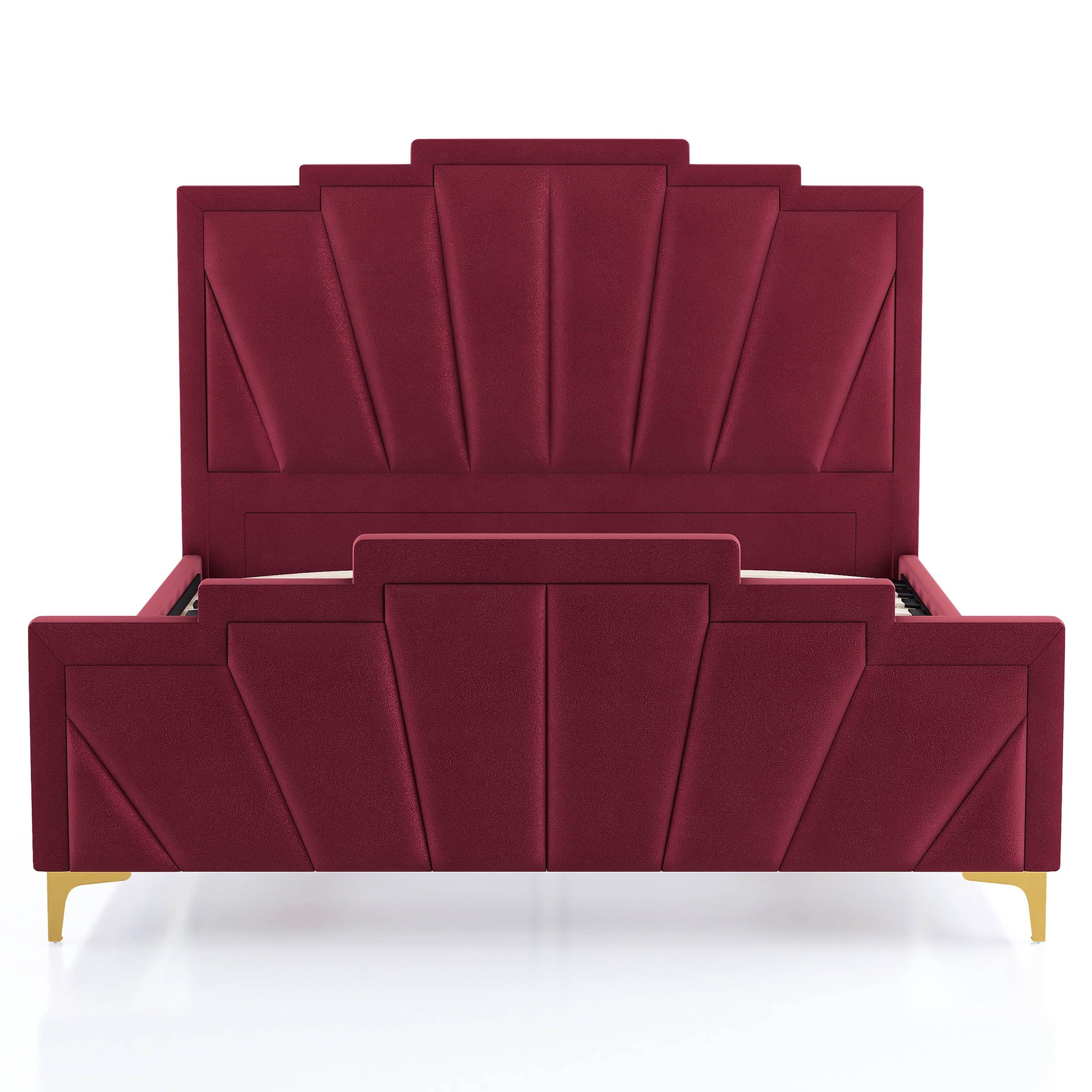 Furniture of America Gatsby Fabric Panel Bed, Red, King
