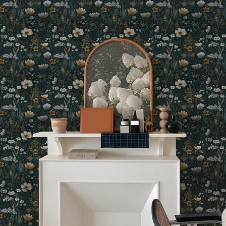 Abyssaly Floral Peel and Stick Wallpaper 17.3 "x 118" Wallpaper Vintage Vinyl Contact Paper Suitable for Home Walls Cabinet Bedroom