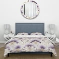 thumbnail image 3 of Designart "Art Deco Elegance In Purple & White II" Damask Bedding Covert Set - Bohemian & Eclectic Bed Set With 2 Shams, 3 of 5