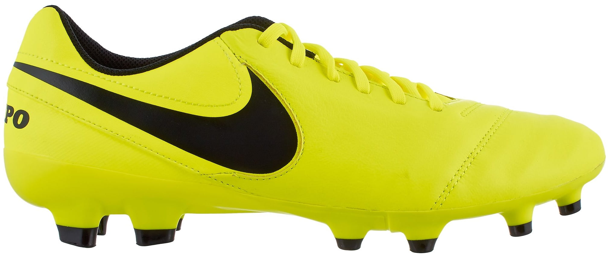 Nike Men's Tiempo Geino II Leather FG Soccer Cleats (Volt/Black, 13