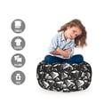 thumbnail image 2 of Monochrome Storage Toy Bag Chair, Low Poly Design of Big and Small Diamond Shapes, Stuffed Animal Organizer Washable Bag, Small Size, Grey White, by Ambesonne, 2 of 3