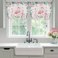 thumbnail image 4 of Pink Flamingo Balloon Curtains for Windows, Bedroom Curtains 54 Inch Length, Tropical Botanical Summer Flower Rustic Tie Up Curtains Panels Thermal Insulated Bathroom Curtains Window 42"x54", 4 of 8