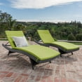 thumbnail image 4 of Noble House Salem Outdoor Grey Wicker Adjustable Lounge Green Cushion (Set of 2), 4 of 11