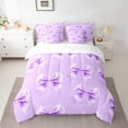 thumbnail image 2 of Feelyou Purple Cute Bowknot Bedding Comforter Set 7pcs, Fairy Princess King Bedding Sets, 2 of 8