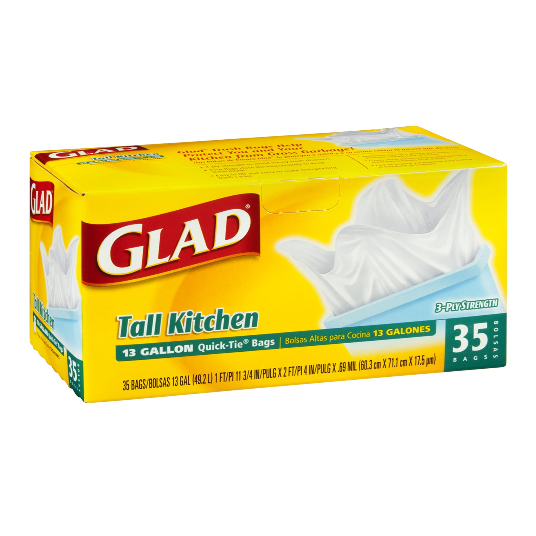 Save on Glad Quick-Tie Tall Kitchen Bags 13 Gallon Value Pack Order Online  Delivery