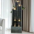 thumbnail image 3 of 4-Tier Water Fountain with LED Lights  - 50.7" H Waterfall Fountain Indoor Outdoor Water Feature for Home, Patio, Garden, 3 of 15