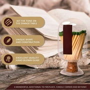 Glass Match Holder with Striker - Fancy Matches in a Jar Cloche - Decorative Home Decor Gifts - Match Striker Bottle for Matches - Mothers Day Gifts for Her - White Matches Included (Medium 250ml)