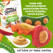(4 pack) Purina Beneful Baked Delights Snackers Peanut Butter Flavor Soft Baked Treats for Dogs, 36 oz Pouch