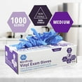 thumbnail image 3 of MED PRIDE Nitrile Vinyl Gloves – Non Latex Gloves, Powder-Free, Rubber-Free Disposable Medical Gloves for Cleaning, Cooking & Exams, Medium, 1000-Pack, 3 of 5
