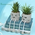thumbnail image 5 of Bonita expresión, planta verde artificial, bonsái artificial en maceta, flor de simulación, decoración de escritorio para balcón interior, 5 of 5