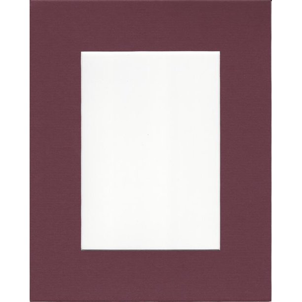 Pack of (5) 11x14 Maroon Picture Mats with White Core, Bevel cut for 8.5x11 Pictures Walmart