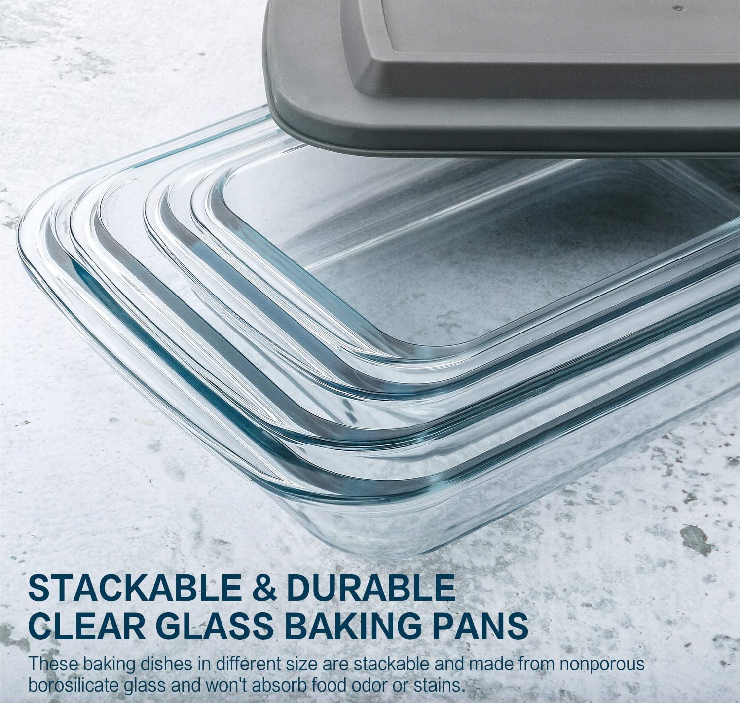 JoyFul by JoyJolt 8pc Glass Bakeware Set. 4x Baking Pan Dishes and 4x  Baking Dish Lids for Kitchen Storage, Deep Baking Sheet, Oven Tray,  Rectangle