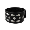 thumbnail image 2 of Black Vinyl Wristband with Stars and Pyramid Studs, 2 of 5