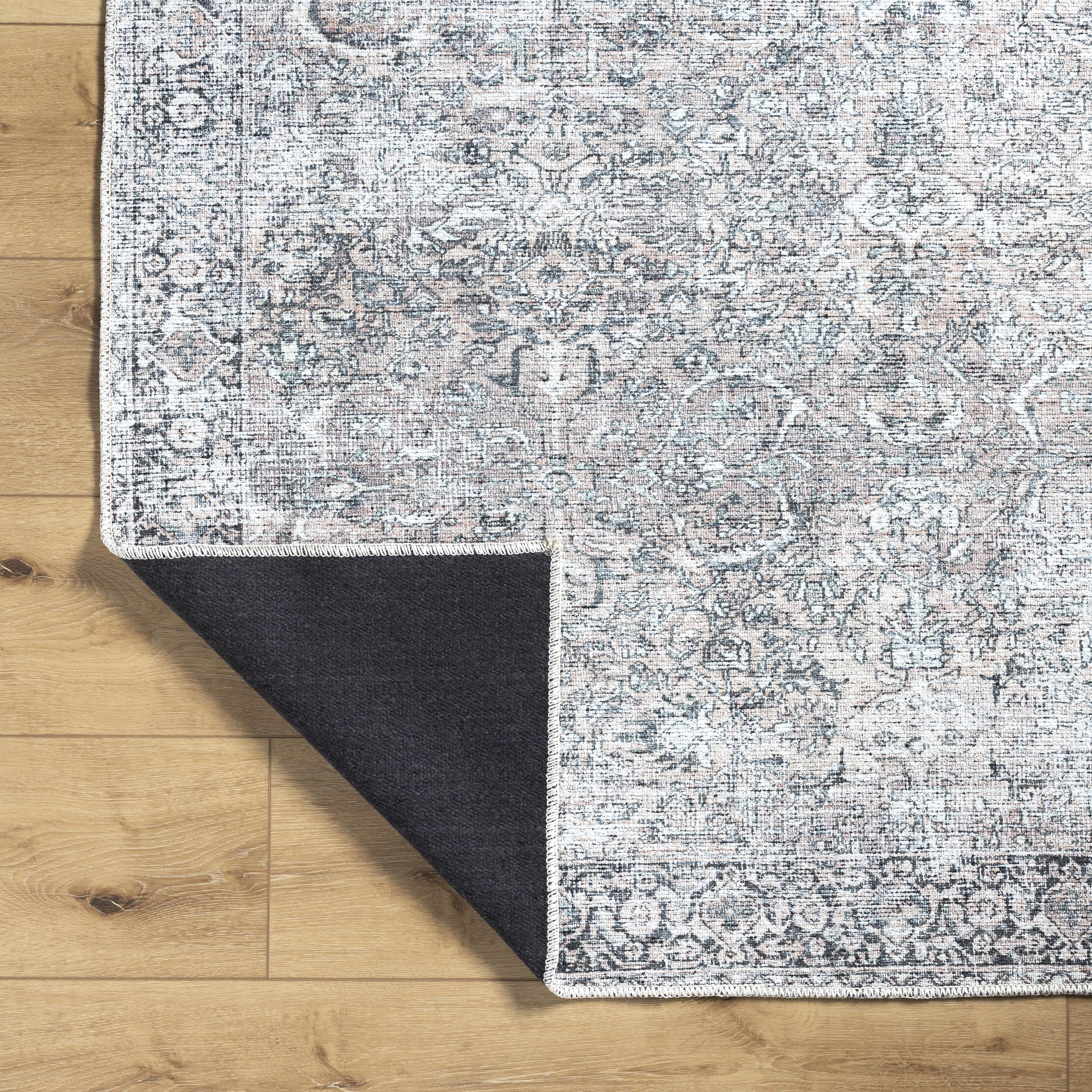 Better Homes & Gardens Persian Blooms Washable Non-Skid Indoor Area Rug, Brown, 5'3" x 7'