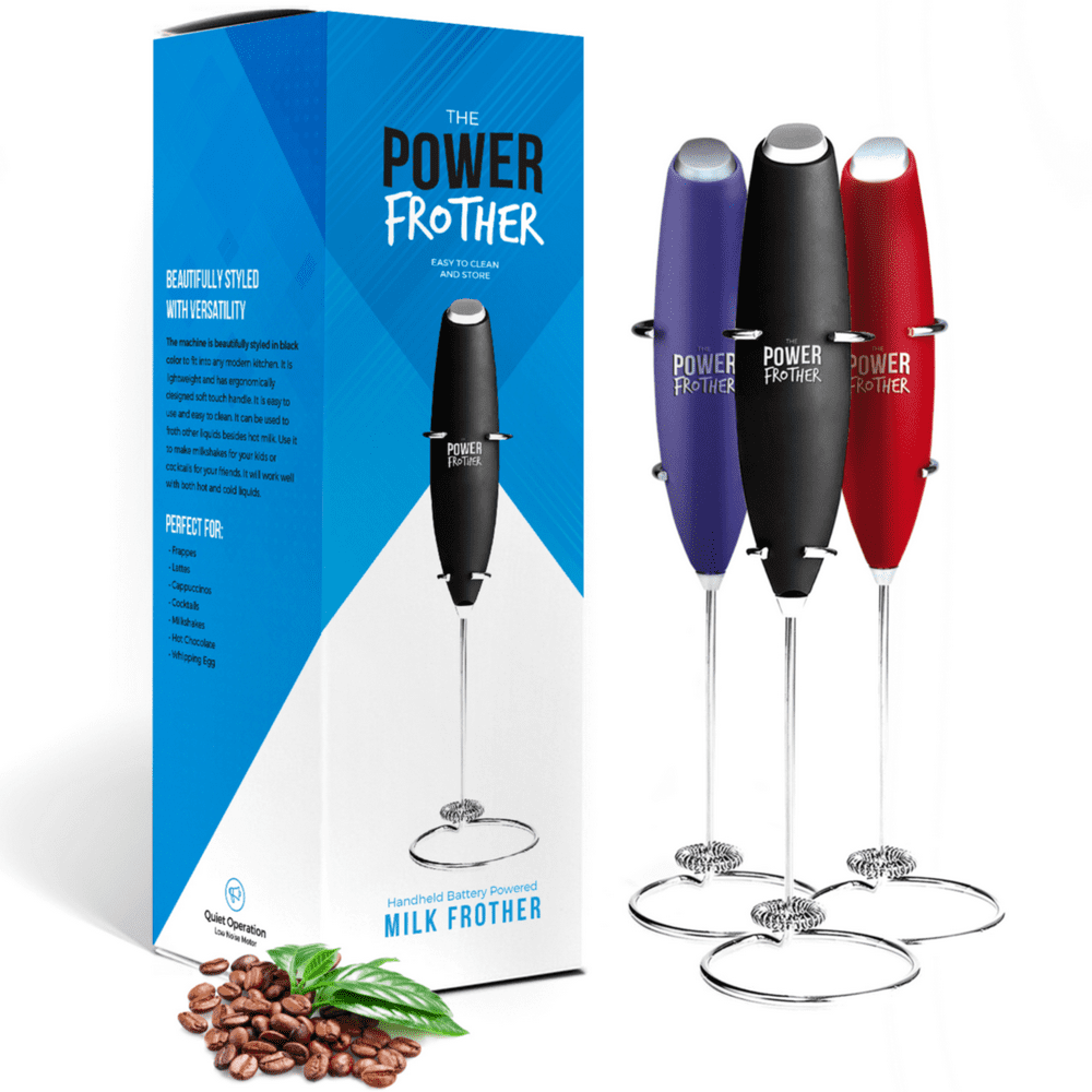 Power Frother Handheld Milk Frother Electric, Battery Operated for