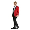 thumbnail image 3 of Boys Tuxedo Set Paisley 5pc Satin Shawl Lapel With Matching Solid Vest & Pants With Free Shirt & Bowtie, 3 of 5