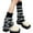Black Star, variant on Nituyy Women Knitted Leg Warmers, Stripe Pattern Elastic Knee-Length Loose Fit Autumn Winter Leg Cover