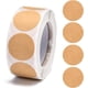 thumbnail image 1 of 500 pegatinas circulares de papel kraft con puntos de 25 mm, redondas, en blanco, para precio de venta de garaje, etiquetas de codificación, sellos de sobre marrón natural., 1 of 4