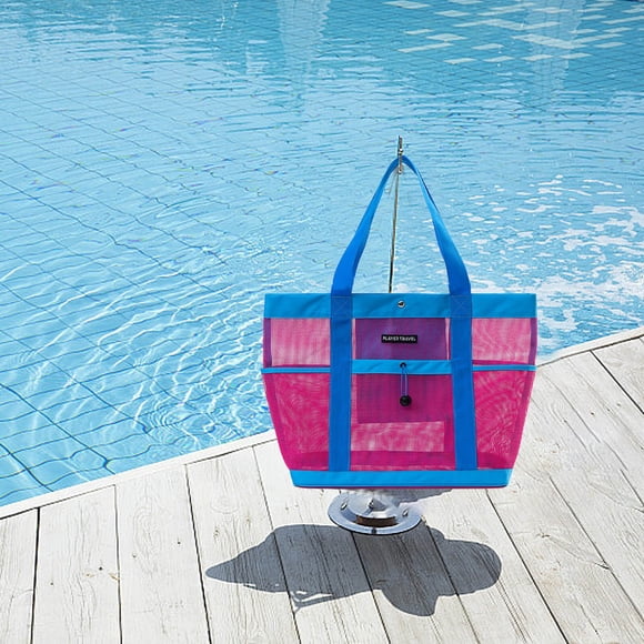 Bolsa de malla para ducha con 5 compartimentos, portátil, para colgar ropa seca, de nailon, para viajes, playa, gimnasio, piscina, organizador de almacenamiento | Ligera, duradera y multiusos.