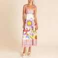 thumbnail image 6 of Women Boho Y2K Graffiti Cami Long Dress Colorful Spaghetti Strap Square Neck Flowy Maxi Dress Beach Vacation A-line Sundress, 6 of 7