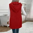 thumbnail image 4 of cocolona Womens Fleece Vest Casual Solid Color Oversized Sleeveless Jacket Winter Fuzzy Warm Hooded Coats, 4 of 8