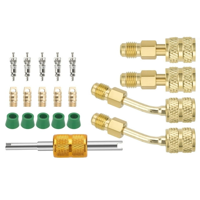 TAPDRA R410A Mini Split Adapter Set Brass Construction With Valve Core Remover Gaskets For HVAC Systems Refrigeration Services