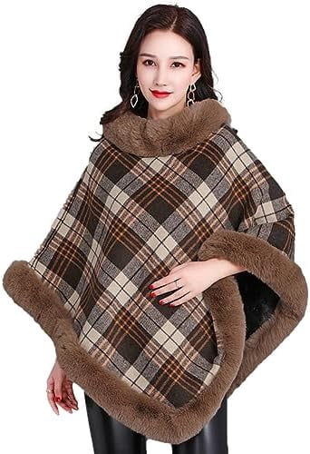 Lady Winter Cape Coat Dolman Sleeves Thick Shawl Loose Stand