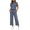 (Fashion 66)Navy, variant on Aimik Outfits Sweatsuits Women Striped Detail Tee and Drawstring Capri Pants Set with Pockets Summer Casual Womens Striped Set