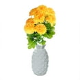 thumbnail image 5 of LKWLPD Blue Flowers Artificial Chrysanthemum Bouquet Plastic Flower Chrysanthemum Sacrificial Flower Decoration Silk Flower Decoration Home Decor Dining Table Centerpiece Decor Yellow, 5 of 6