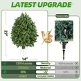 thumbnail image 2 of QIANYUN 27" Artificial Boxwood Ball Bush,UV Resistant Fake Plants, Faux Evergreen Topiary Shrub with Ground Spike for Front Yard, Garden, Porch Decor, 2 Pack, 2 of 8