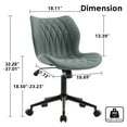 thumbnail image 5 of YOUNIKE Armless Office Chair, Faux Leather Desk Chair with Wheels, Upholstered Task Chair, High Back Swivel Rolling Chair, Height Adjustable, Grayish Green, 5 of 14