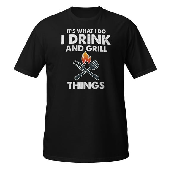 Its What I Do Drink Grill Things BBQ Pitmaster Summer Tee T-Shirt (Black, S)
