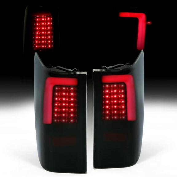 Kojem Smoked Brake Lamp Taillight Compatible with 2004-2015 Nissan Titan NI2819113, NI2818112, NI2819112, NI2800166 Smoked Lens Black Housing LED