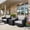 Dark Brown, variant on HAPPATIO 3-Piece Aluminum sofa set, Wicker Patio Bistro Set for 2, 360-Degree Swivel Chair x2, Side Table, for Yard, Porch, Balcony (Brown+Beige)