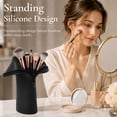 thumbnail image 4 of Mber Makeup Brush Bag, Portable Silicone Makeup Brush Case, Stand-Up Holder, Cosmetic Organizer Travel Pouch, Black, 4 of 5