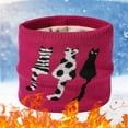 thumbnail image 2 of VNKIDY Kids Scarves Children Winter Plus Velvet Padded Knitted Scarf Cartoon Prints Cute Soft Neck Warmer For Cold Weather Cute Scarves, 2 of 3