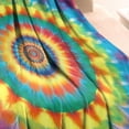 thumbnail image 3 of Colorful Rainbow Tie Dye Spiral Pattern Blanket,Comfortable Soft Flannel Throw Blanket,All Season,Warm Lightweight Blankets for Sofa Bed Couch Living Room Chair,30"x40", 3 of 4