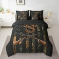 thumbnail image 2 of Feelyou Brown Initial S Letter Bedding Comforter Set 7 Pieces for Men, Rustic Jungle Plant Full Bedding Set, Retro Western Theme Reversible Fitted Sheet Flat Sheet, Microfiber Bedroom Decor, 2 of 7