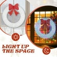 thumbnail image 6 of Large White Lighted Holiday Wreath with Red Bow, Indoor/Outdoor Use Pre-Lit Christmas Wreath w/ 175 LED Lights & Remote Control & Timer - 36 Inches, 6 of 10