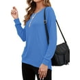 thumbnail image 6 of TARAINYA Women's Daily Wear Long Sleeve Sweatshirt Casual Loose Round Neck Pullover with Pockets, 6 of 9