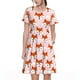 thumbnail image 1 of Balery cute fox pink Vestidos sueltos de manga corta para mujer, vestidos de verano 2025, vestidos casuales de corte A con vuelo., 1 of 6