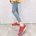 thumbnail image 4 of IEMIEMIEM Women's Glitter Sneakers 2026 Comfortable Non Slip Lace up Casual Flat Sparkle Walking Shoes Red 5.5 Wide, 4 of 6