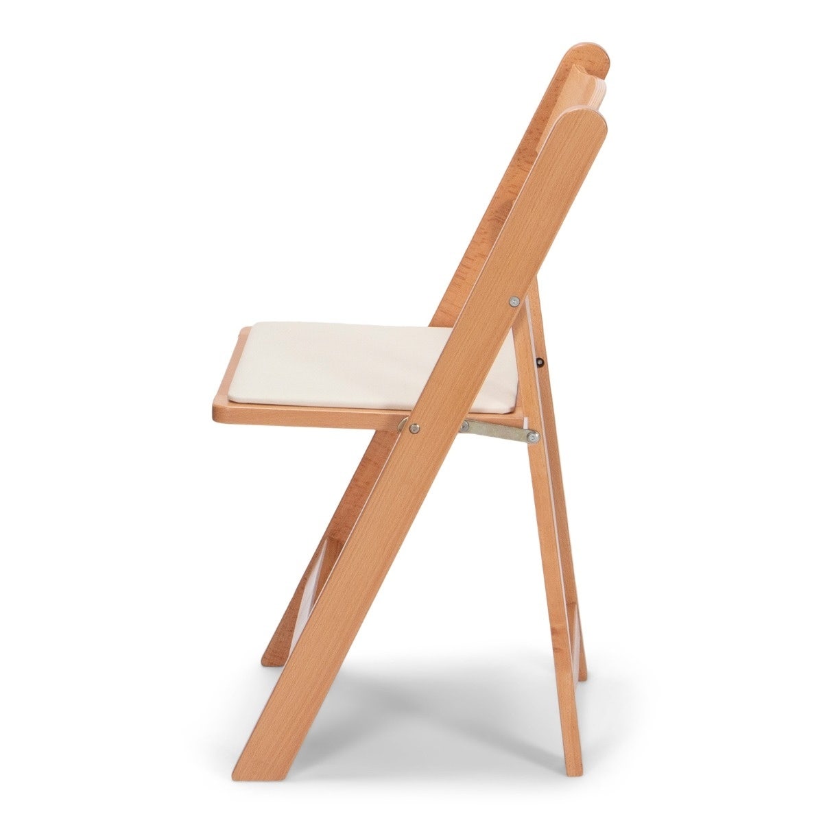 Titan Series Wood Folding Chair - Natural with Ivory Pad - 4 Pack