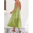 thumbnail image 5 of Spaghetti Straps Women Summer Maxi Dress Casaul Solid V-Neck Backless Cami Dresses with Pockets, 5 of 6