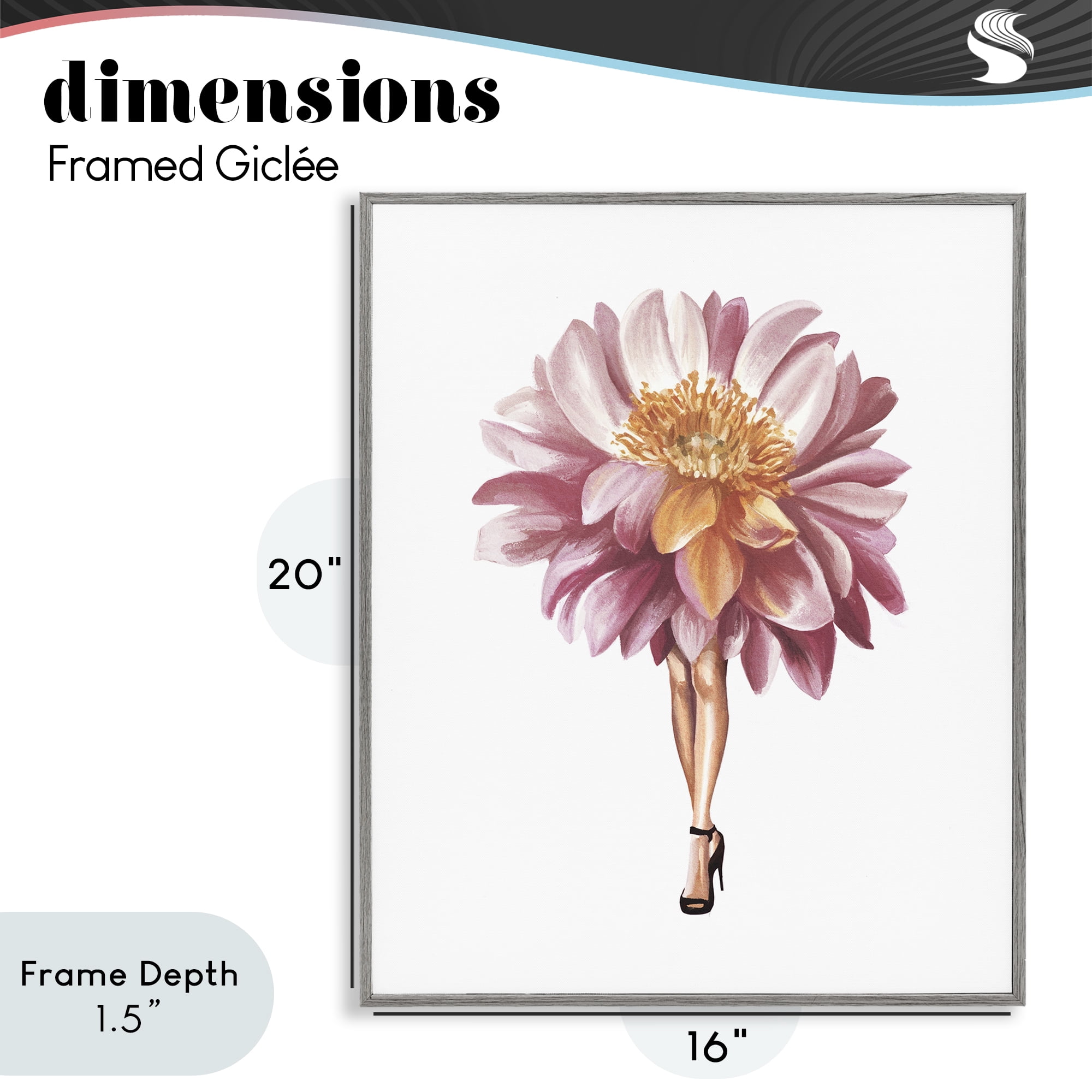 Stupell Industries Glam Floral Walkway Gray Framed Giclee Art, design by Svetlana Aleynikova
