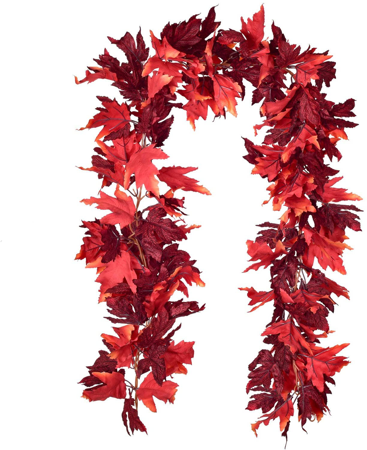 2 Pack Artificial Maple Leaf Garlands, 5.9 ft/Piece Autumn Hanging Fall ...